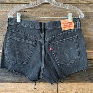 Black High Waisted Vintage Levi 501 Shorts